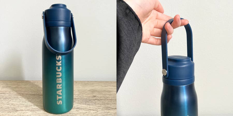 スタバ スタバ ホリデー ハンドルリッドステンレスボトルブルー
