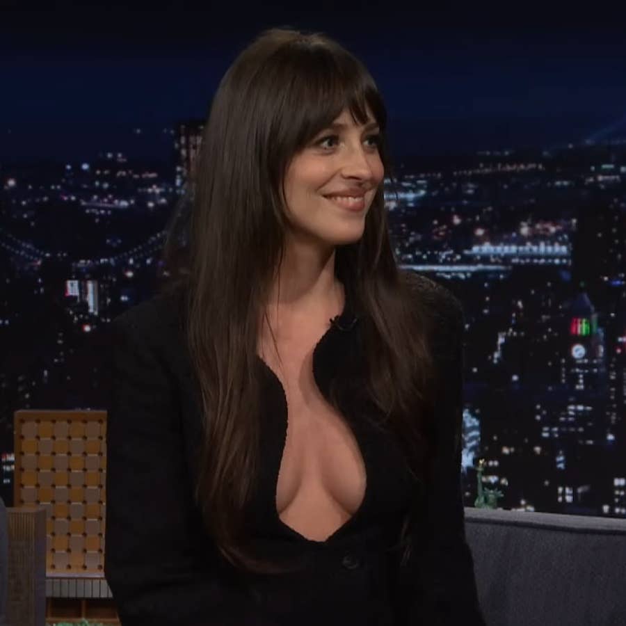 dakota johnson's low-cut dress Why Dakota Johnson Covered Up Her Low-Cut Dress on 'The Tonight Show'