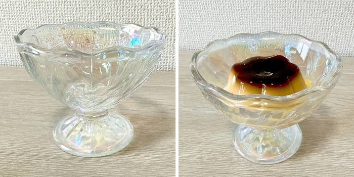 CanDo(キャンドゥ)のおすすめ食器「スパイラルデザートグラスオーロラCL」