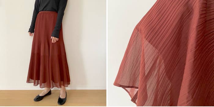 ユニクロの「シフォンティアードスカート」