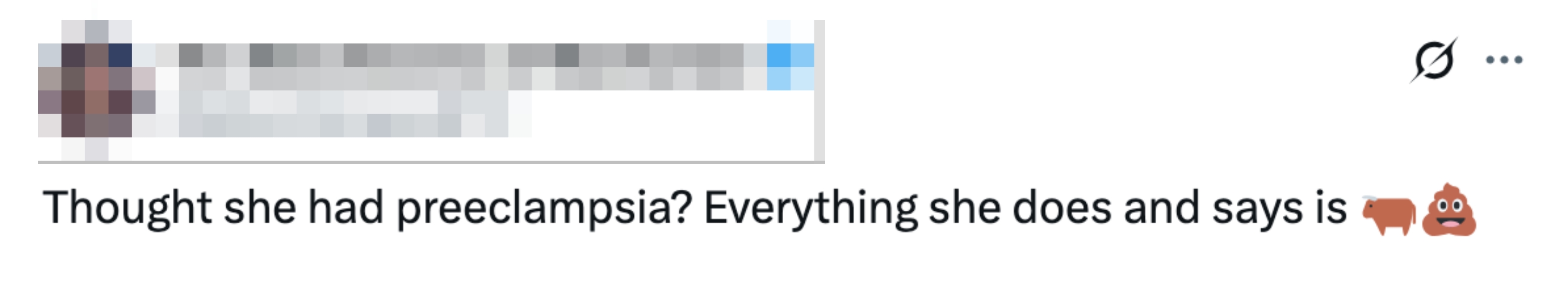 Tweet by The Marchioness of Manhattan reads: "Thought she had preeclampsia? Everything she does and says is ??."