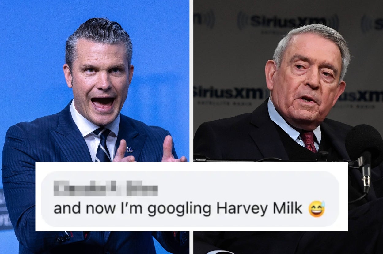 Split image: Person on left in a suit animatedly speaking, person on right in a suit speaking into a microphone with SiriusXM branding in background