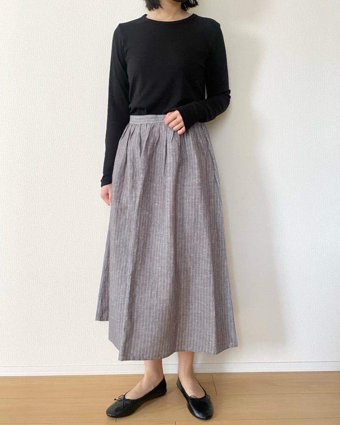 無印良品の「婦人 ヘンプ コットンイージーロングスカート」