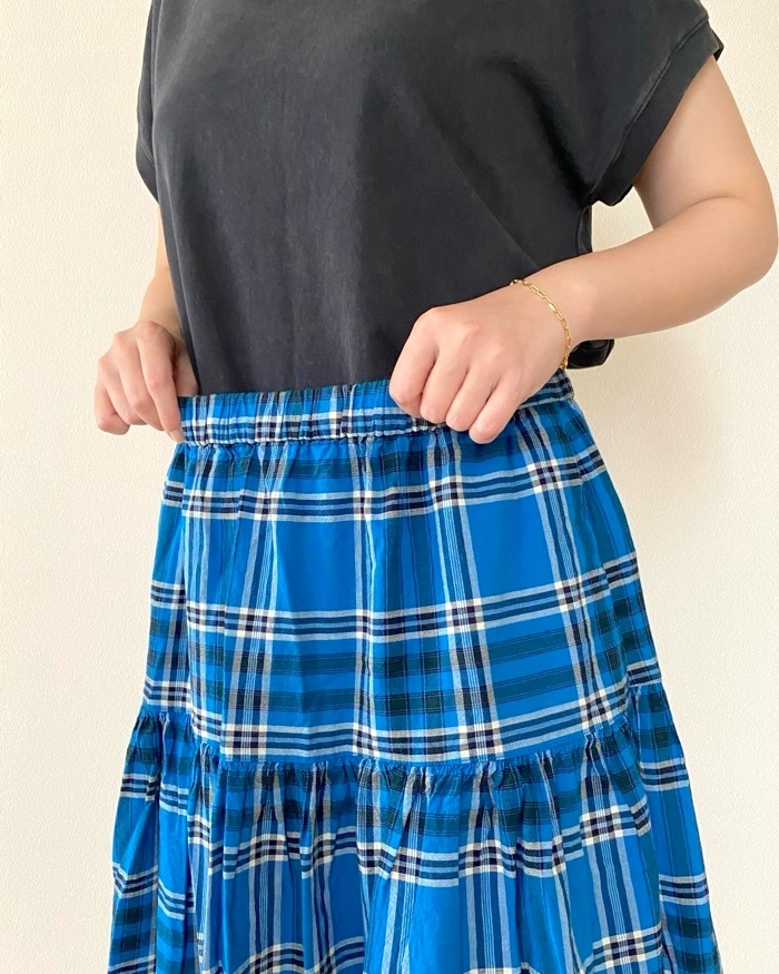 タグ付✨無印良品 マドラスチェック スリーブレスブラウス フレアスカート M タグ付✨無印良品 マドラスチェック スリーブレスブラウス