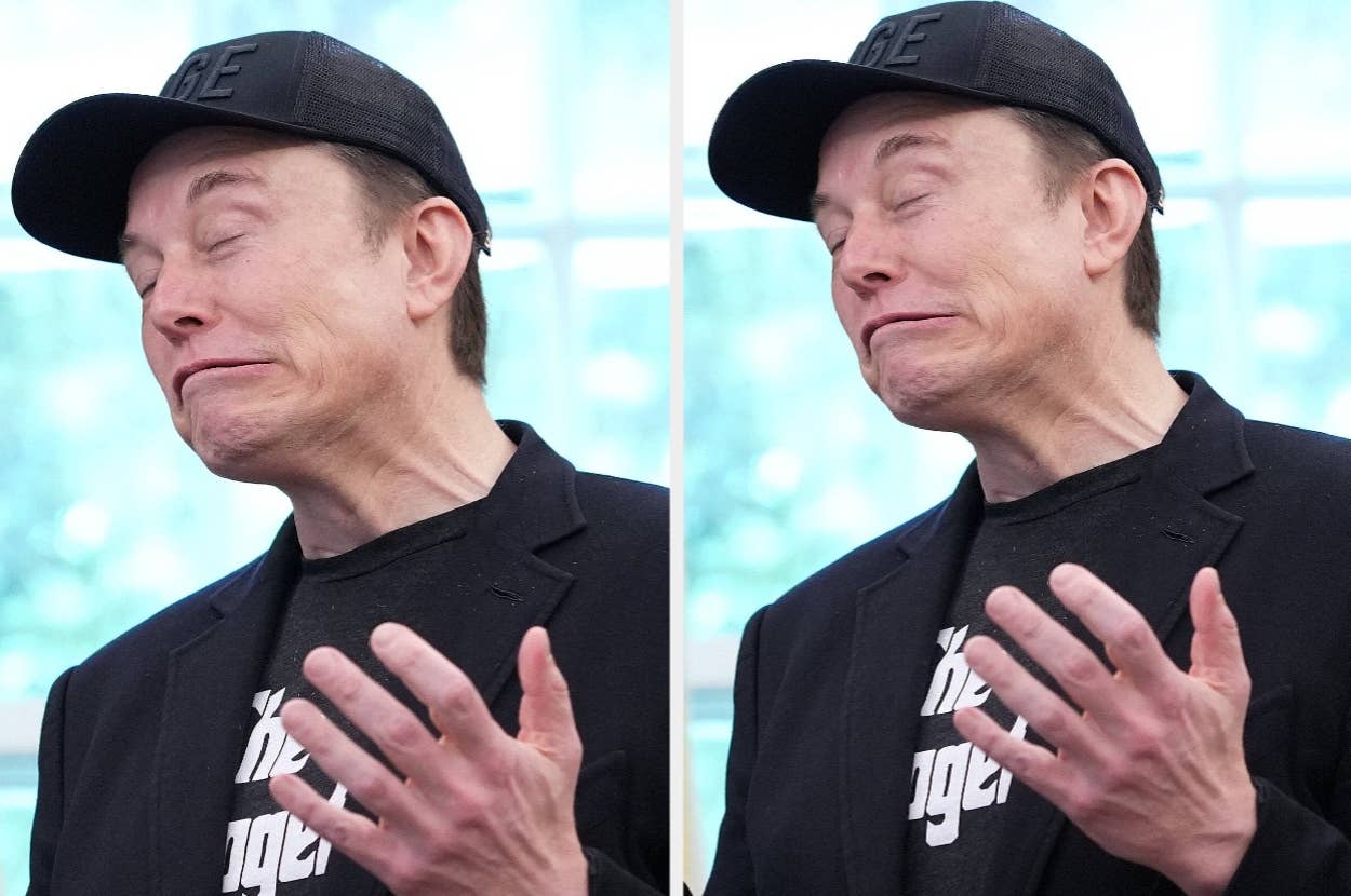 Person in casual attire with a cap, making a playful facial expression in two panels