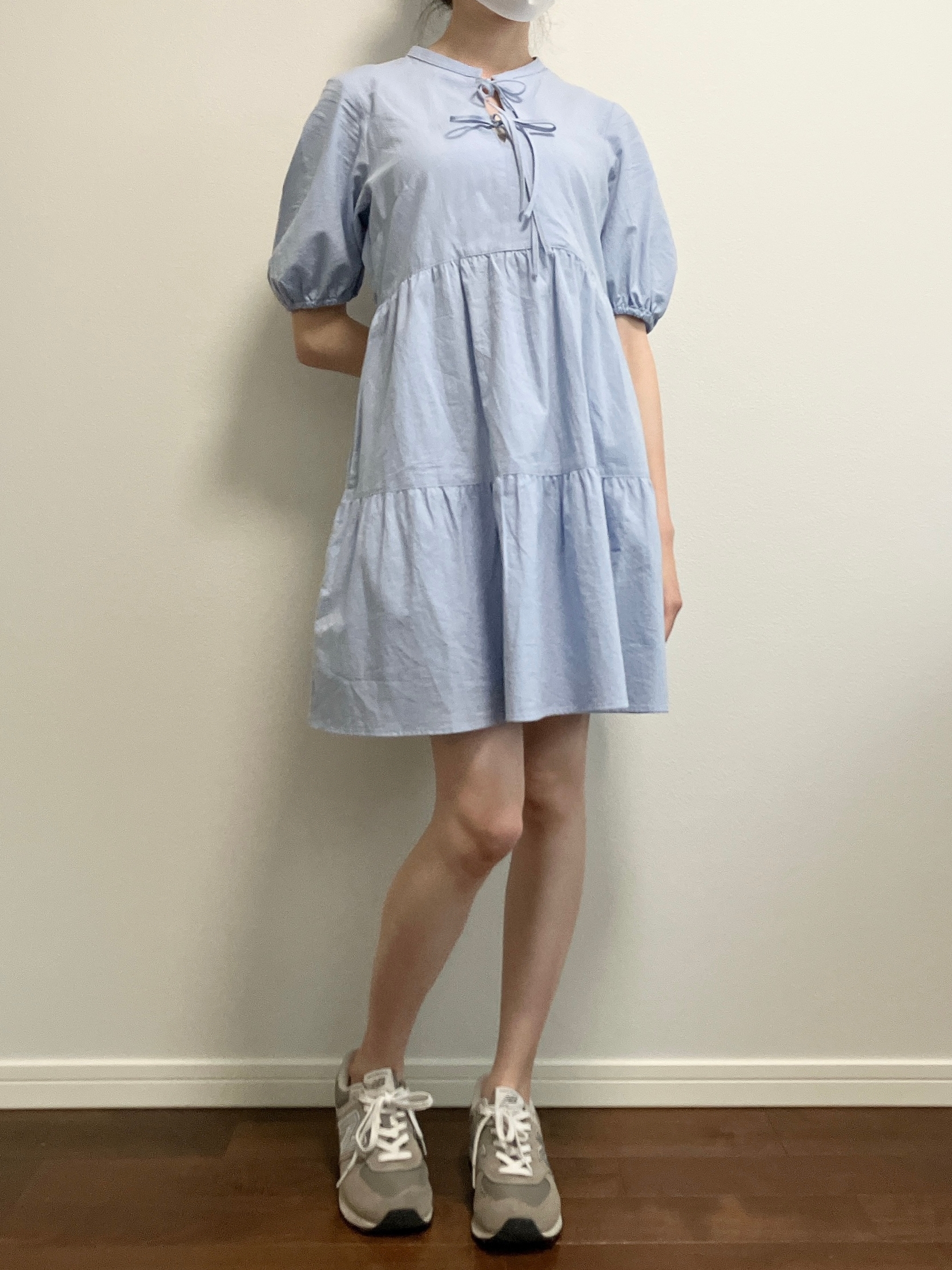 GU(ジーユー)の「コットンティアードミニワンピース(5分袖)」