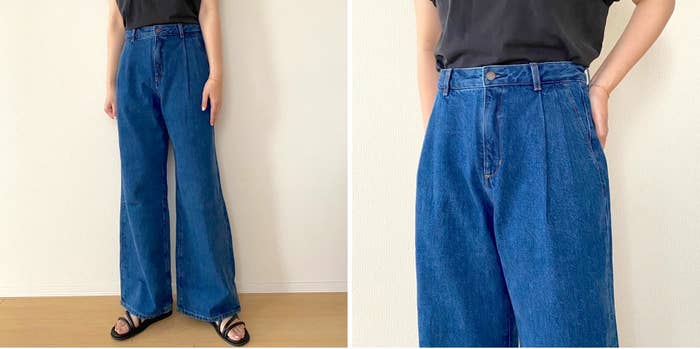 GUの「デニムタックトラウザー(丈標準70.0~74.0cm)」