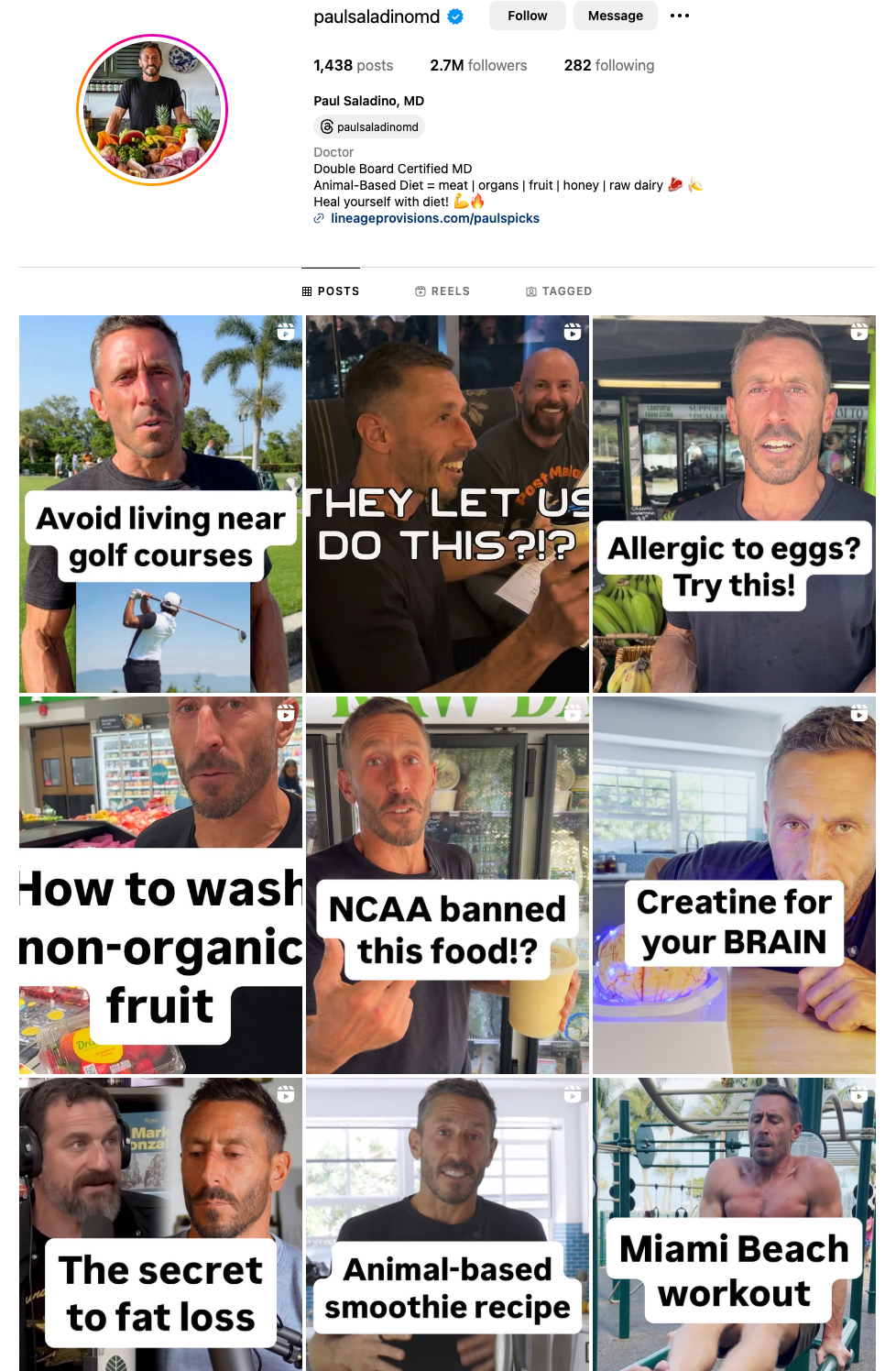 Collage of Instagram posts with various health and fitness tips, including smoothie recipes and workout advice
