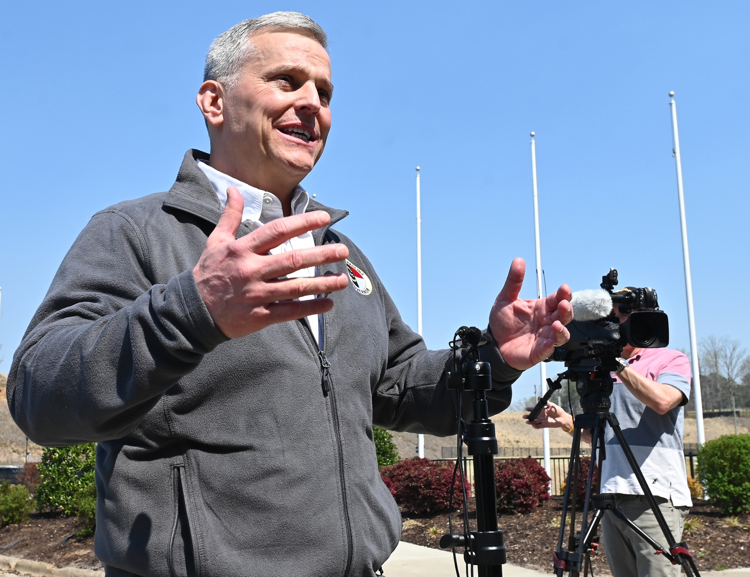 North Carolina Governor Josh Stein speaks to the media about the wildfire situation in western North Carolina