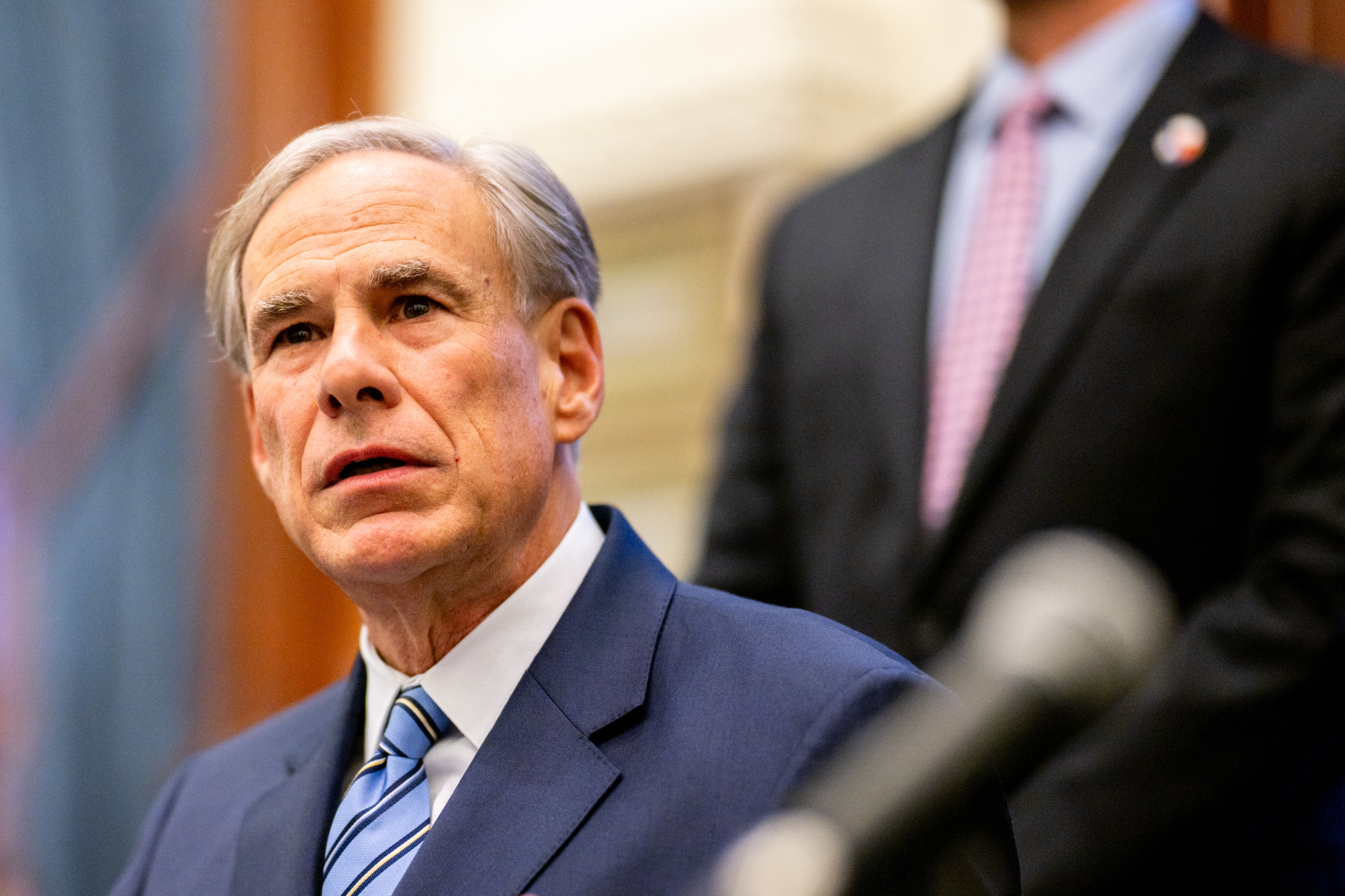 Gov. Greg Abbott speaks during a bill signing in the State Capitol on April 23, 2025 in Austin, Texas