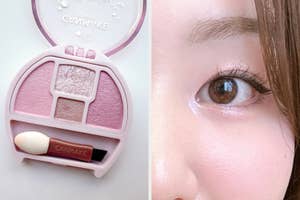 キャンメイクのアイシャドウパレットとアプリケーター、3色セット。