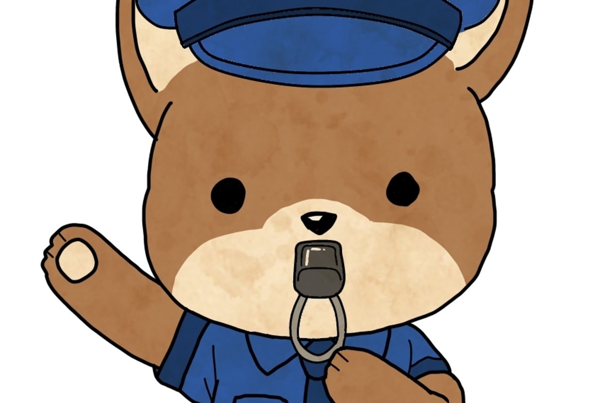 交通整理する犬のおまわりさん(画像はイラストACより)