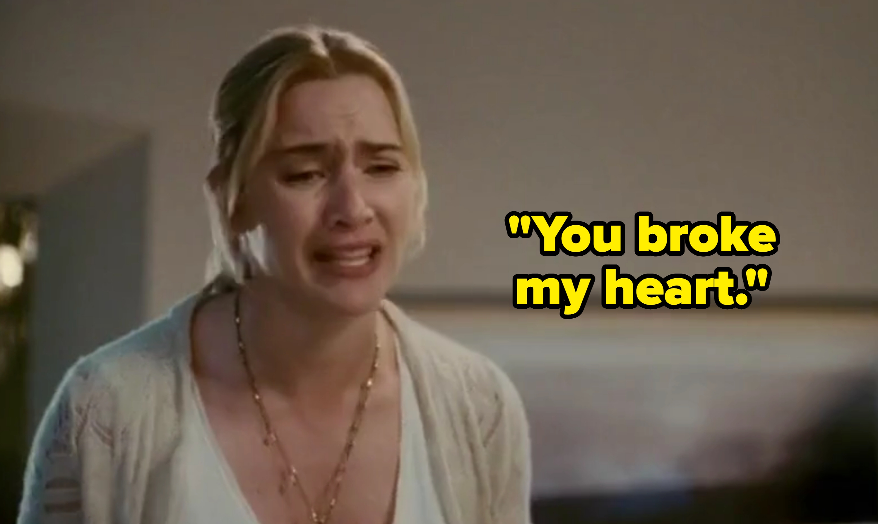 woman emotionally says &quot;you broke my heart&quot;