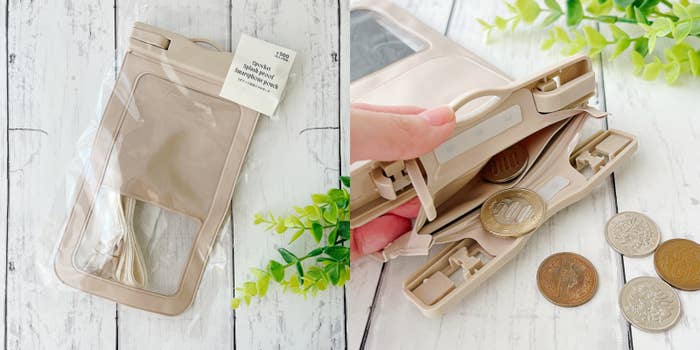 3COINS】こういうのが欲しかった！小銭が入る「防滴スマホポーチ」濡れ