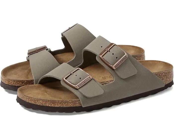 Birkenstock sandals with two adjustable straps and a cork footbed, suitable for casual wear