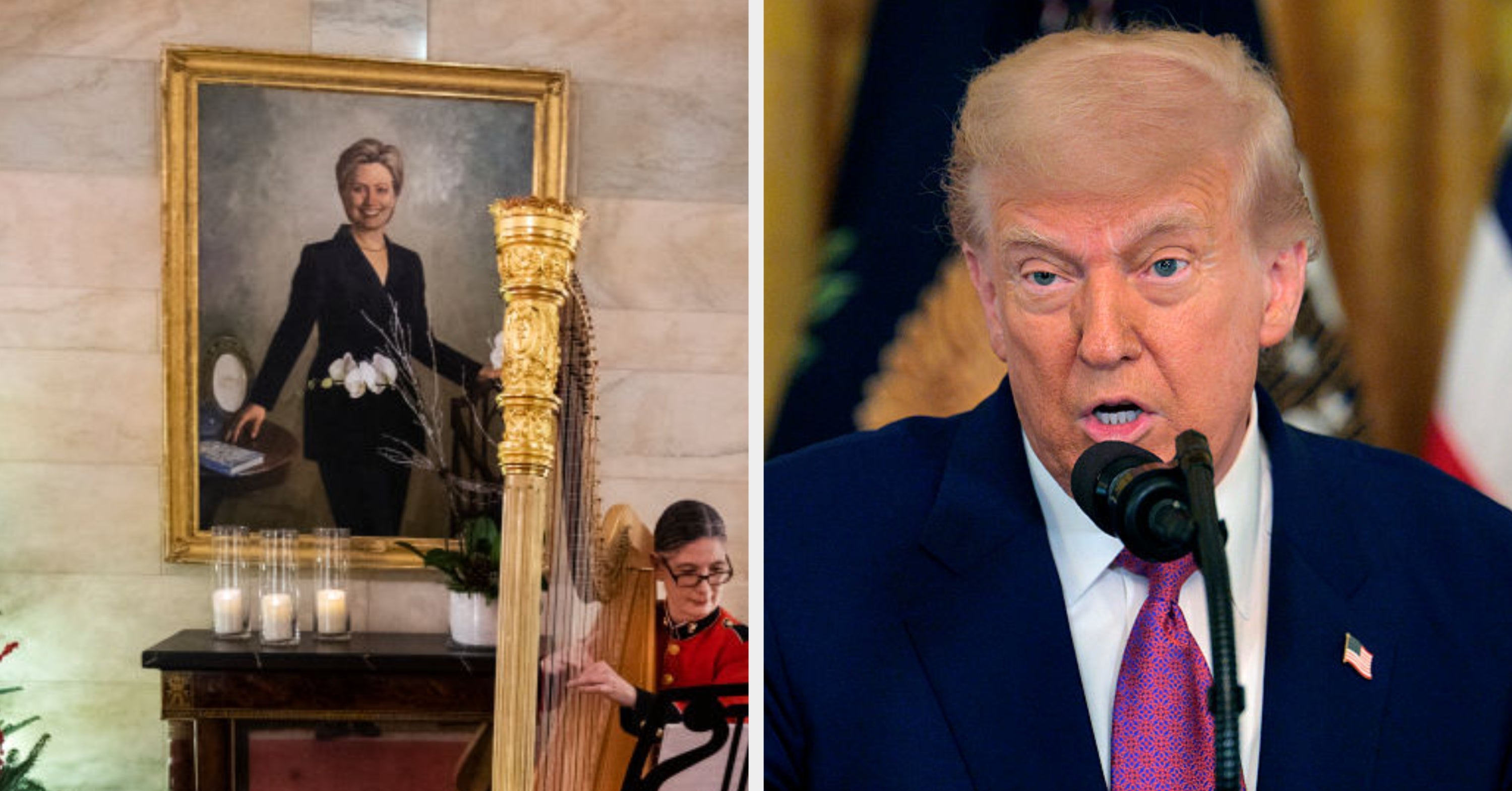 Donald Trump Replaced Hillary Clinton's Portrait With Some Questionable "Art" Of Himself