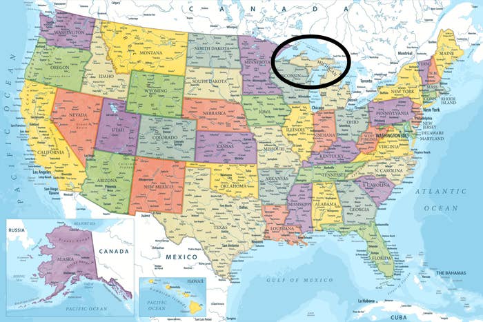 Map of the USA showing each 50 states with large cities and highways labeled. Insets see maps of Alaska and Hawaii for question reference