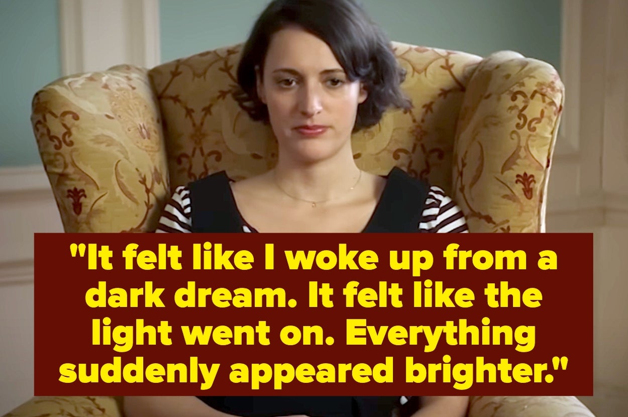 Person seated in a chair with quote: "It felt like I woke up from a dark dream. It felt like the light went on. Everything suddenly appeared brighter."