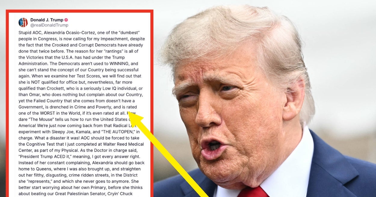 Trump Is Completely Crashing Out Over AOC Wanting To Impeach Him, And His Rant Is Going Viral