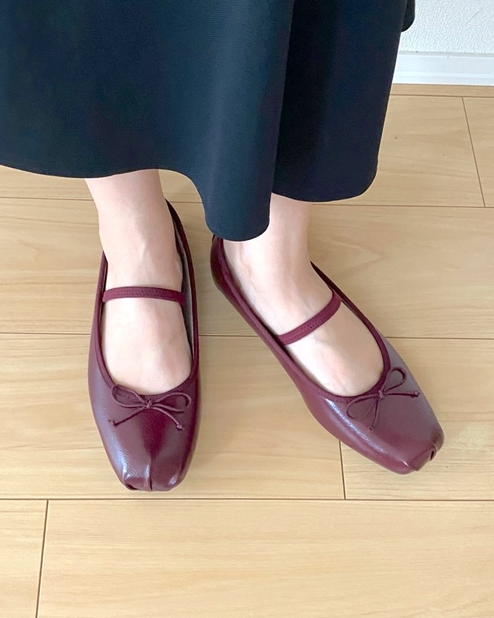 BEAUTY&YOUTH フェイクレザー ストラップ バレーシューズ BEAUTY&YOUTH フェイクレザー ストラップ バレーシューズ