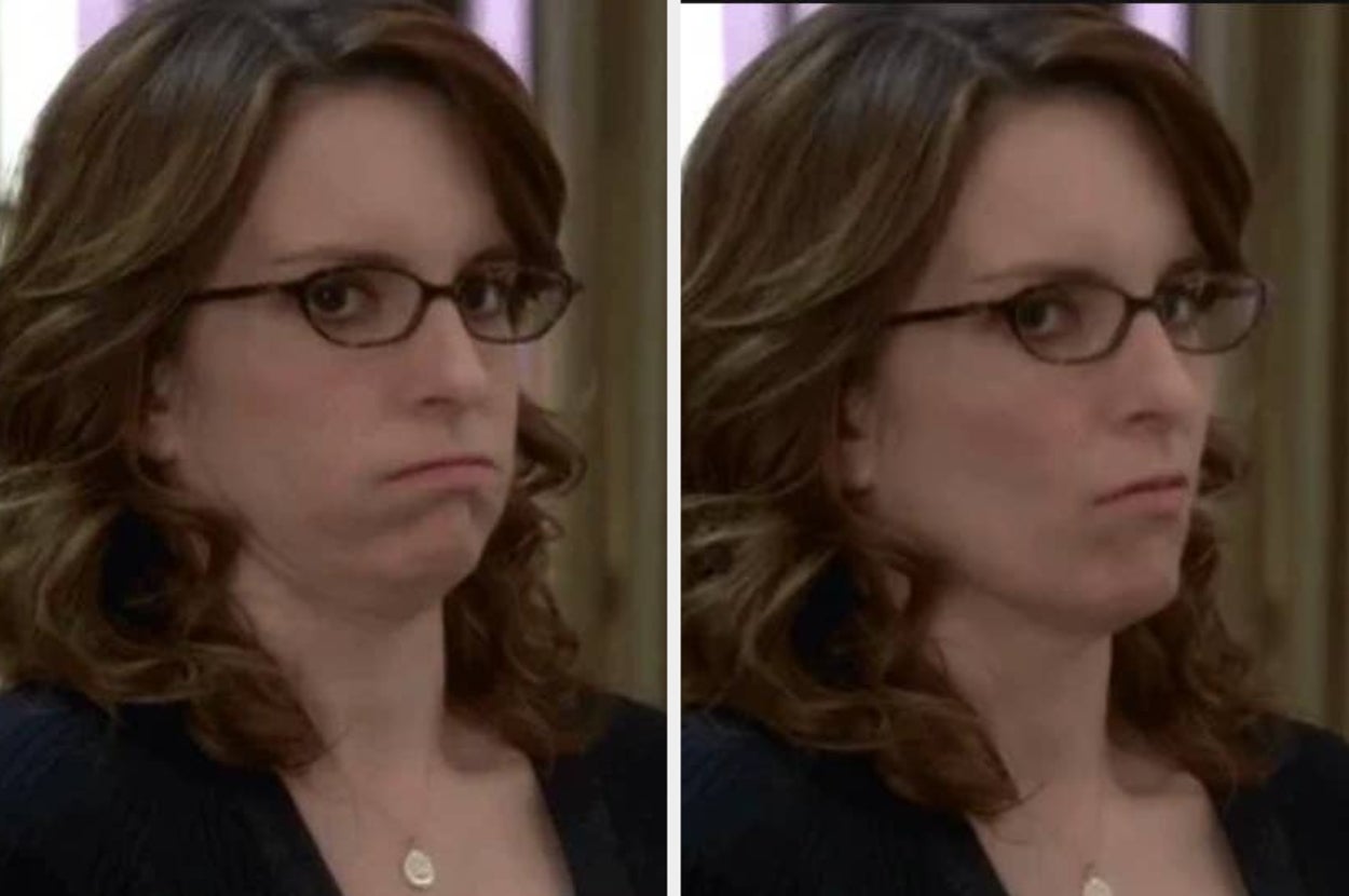 Person with glasses makes an expression of mild annoyance or disbelief, slightly looking to the side