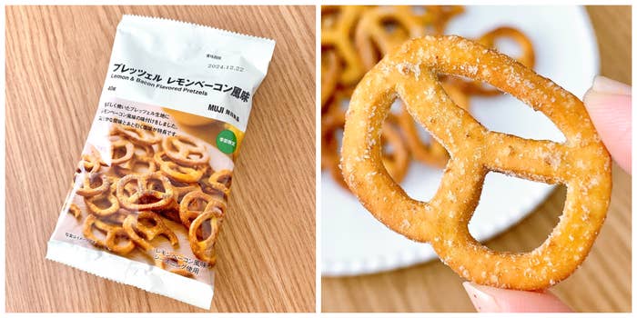 無印良品のプレッツェル レモンベーコン風味」