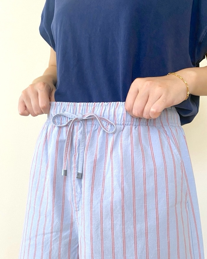 【関税込み】GUIZIO ブルー ストライプ ブルマ ショートパンツ GU】1990円→990円の「楽ちんパンツ」がコスパ最強すぎる