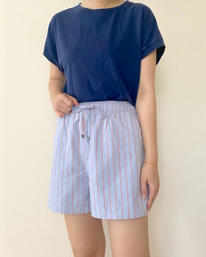 【関税込み】GUIZIO ブルー ストライプ ブルマ ショートパンツ GU】1990円→990円の「楽ちんパンツ」がコスパ最強すぎる