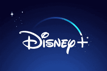 Disney+ logo with an animated arc and sparkles