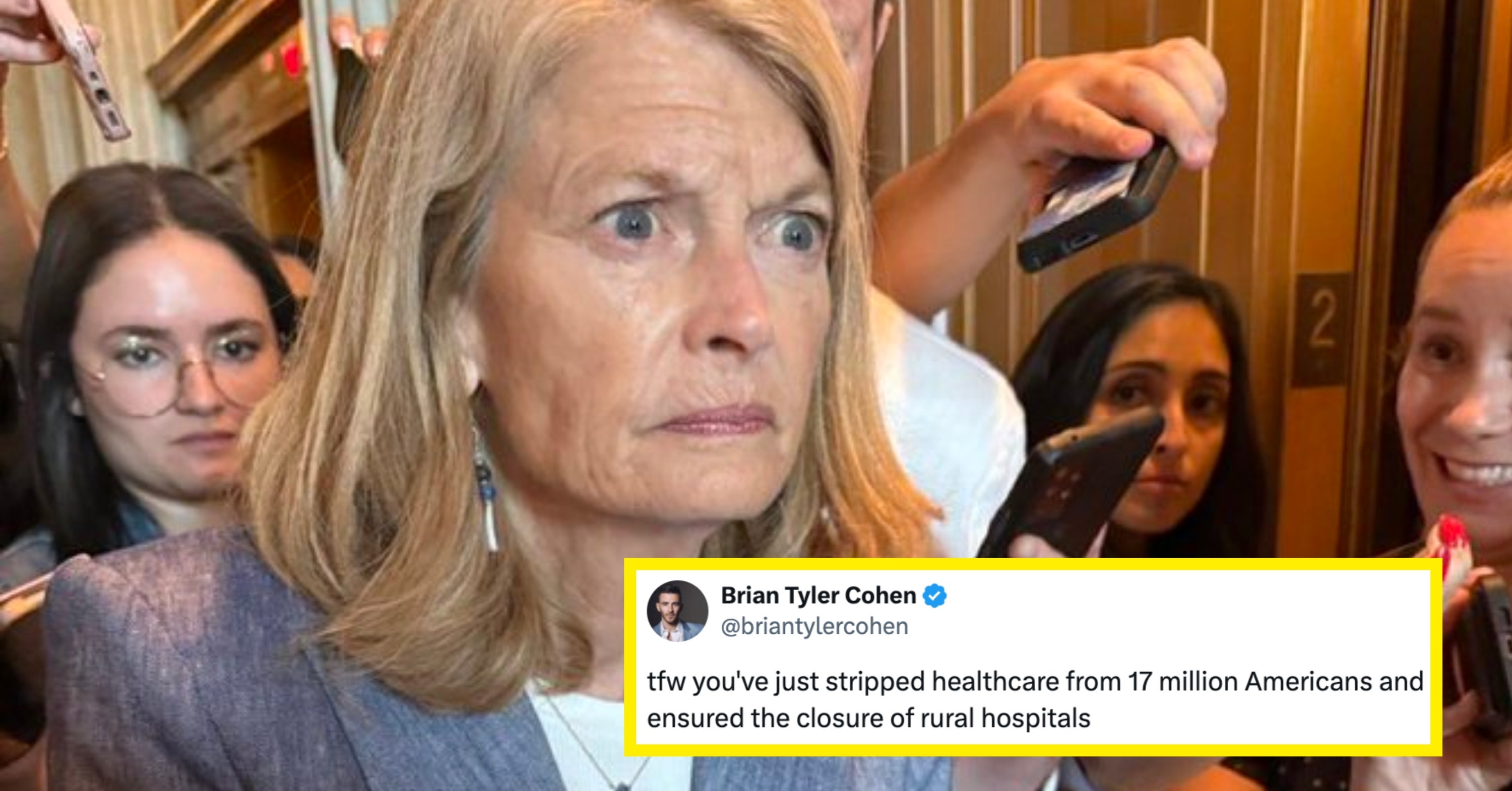 A Photo Of A Republican Senator After Voting For The "Big Beautiful Bill" Is Going Viral
