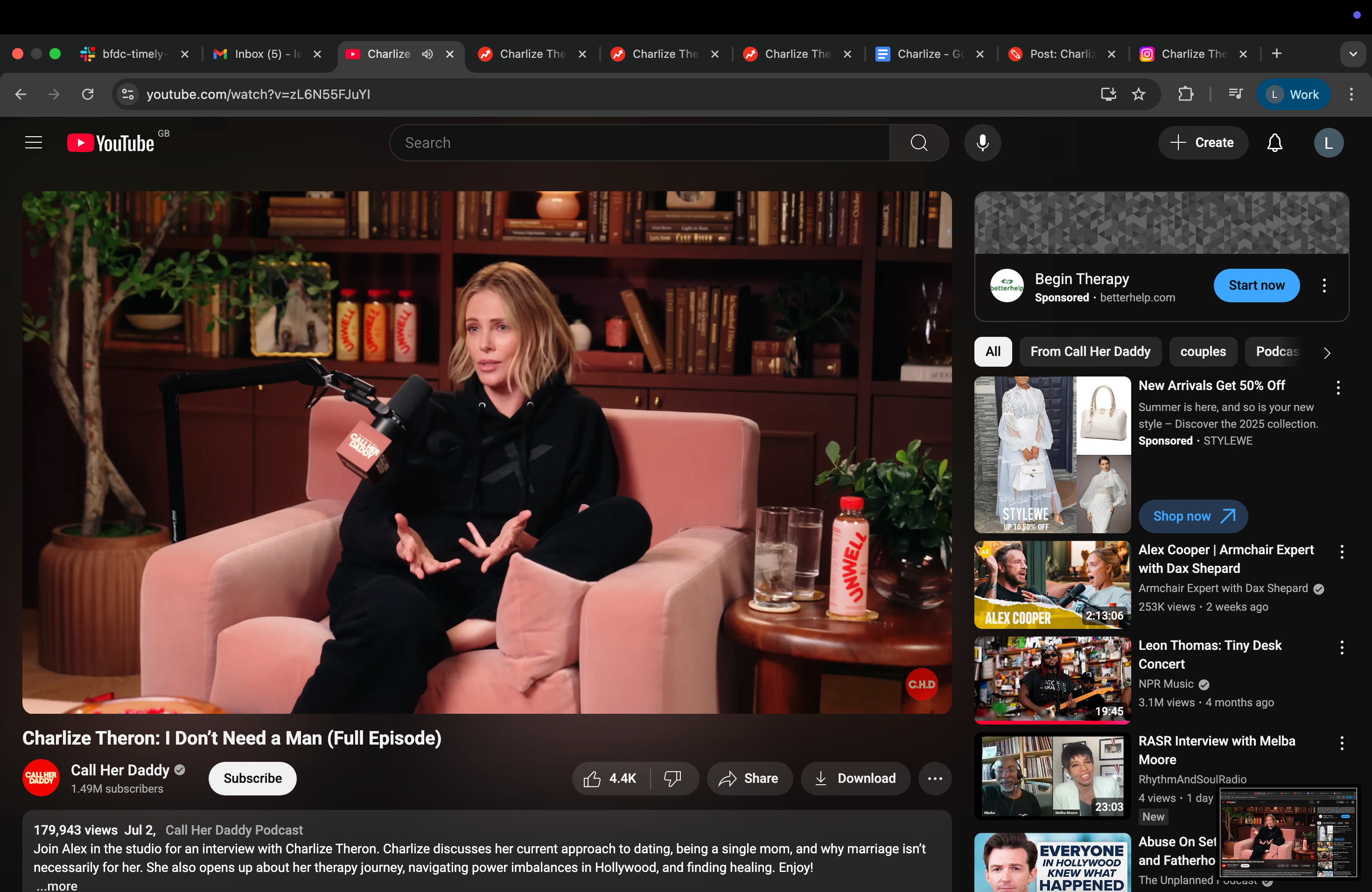 Charlize Theron Shares Sexual Encounter With 26-Year-Old