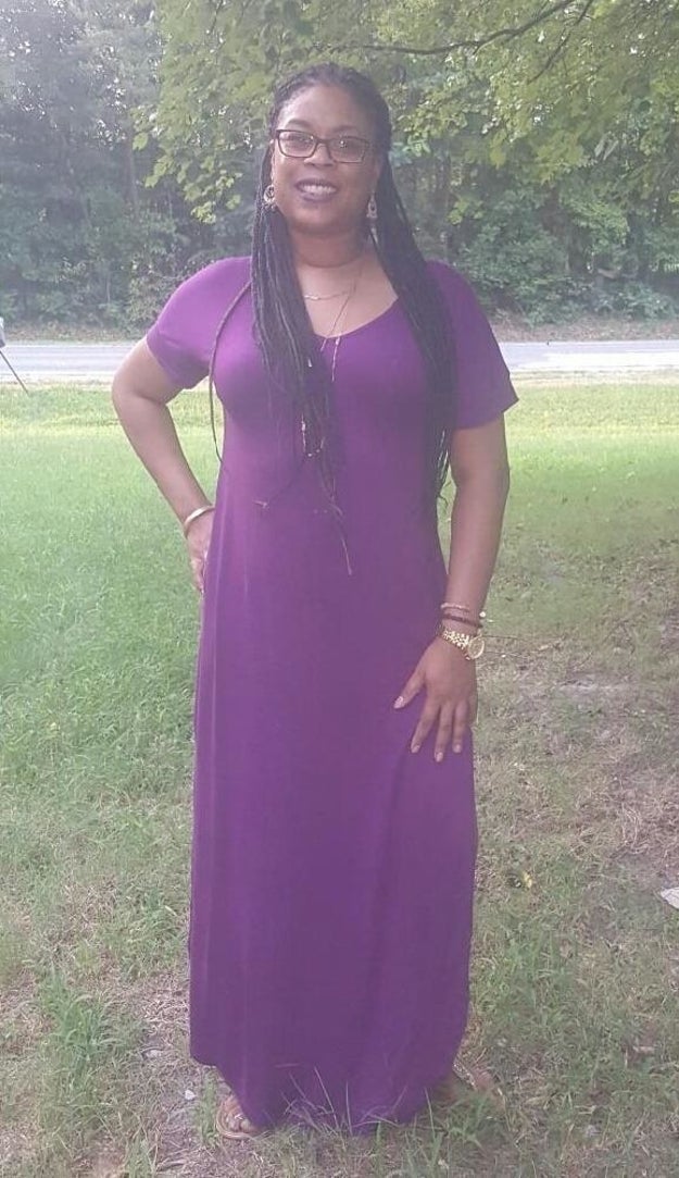 reviewer wearing the formal  successful  purple
