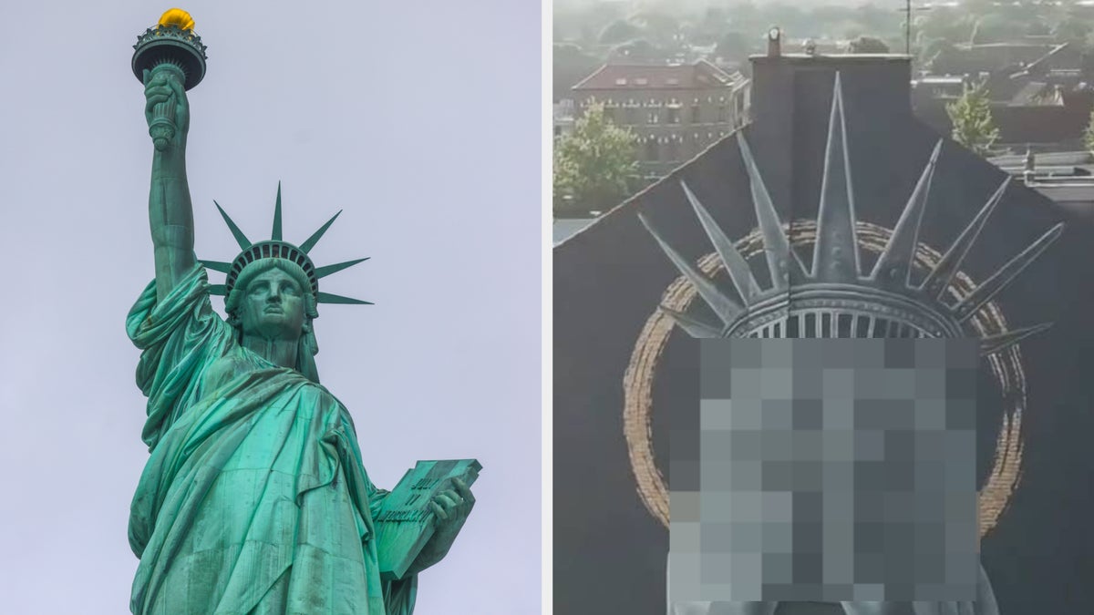 自由の女神が手で顔を…アメリカの“恥”を描いた壁画に反響「像を作った 