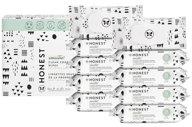 Honest institution babe wipes multipack, delicate and fragrance-free, arranged successful beforehand of the packaging box