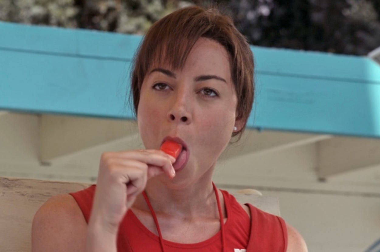 Aubrey Plaza eating a popsicle as Brandy in The To Do List