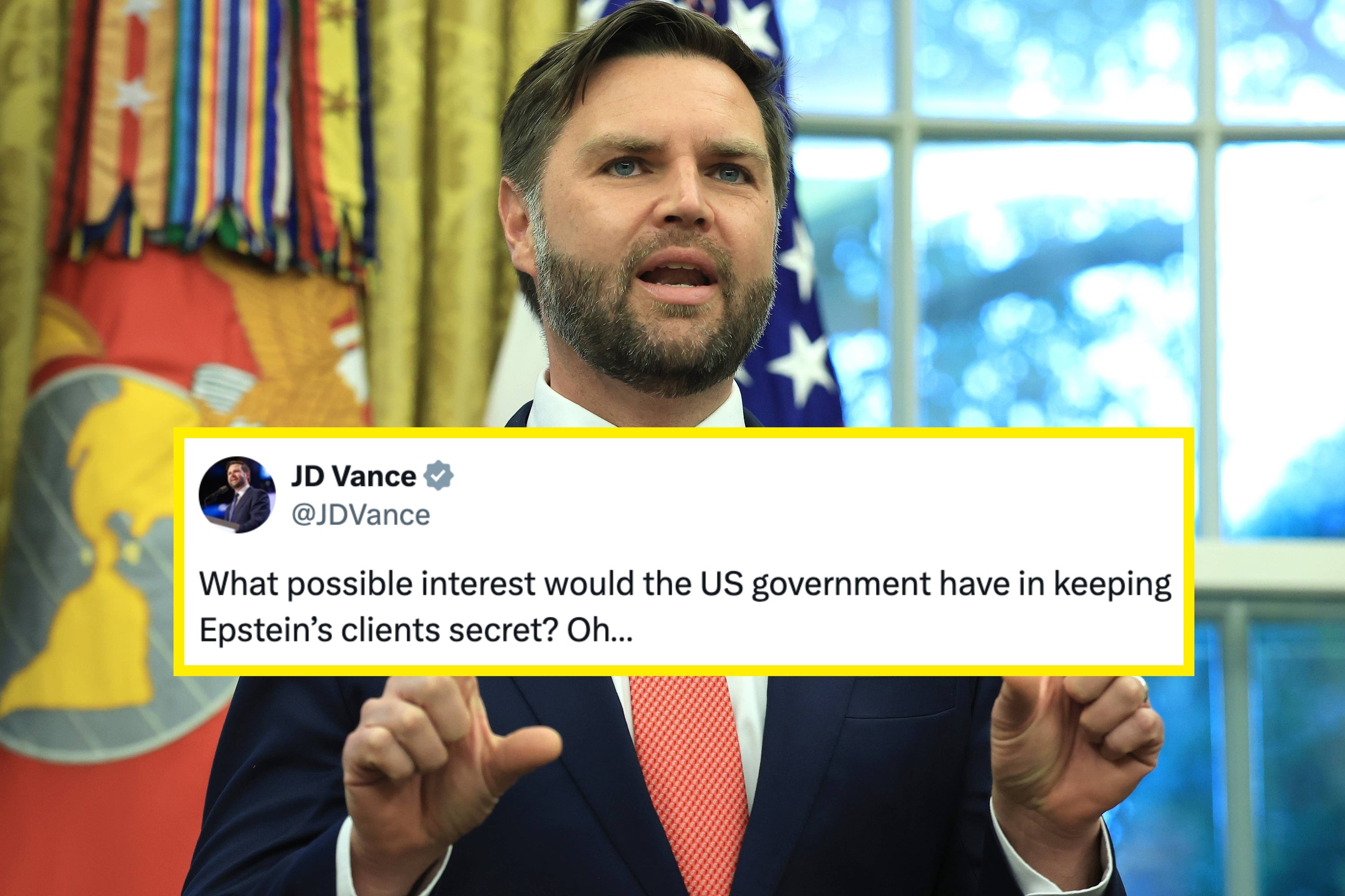 JD Vance Demanded “The Epstein List” For Years, Now His Own Administration Says It Doesn’t Exist