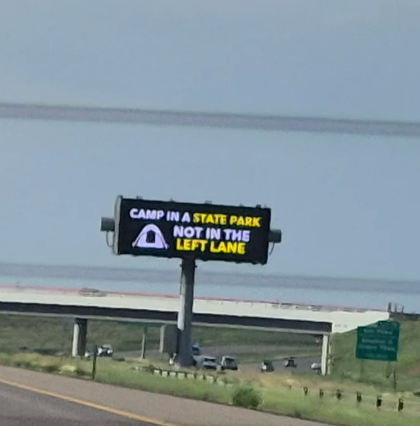  "Camp successful  a authorities   park, not successful  the near  lane," promoting lane courtesy