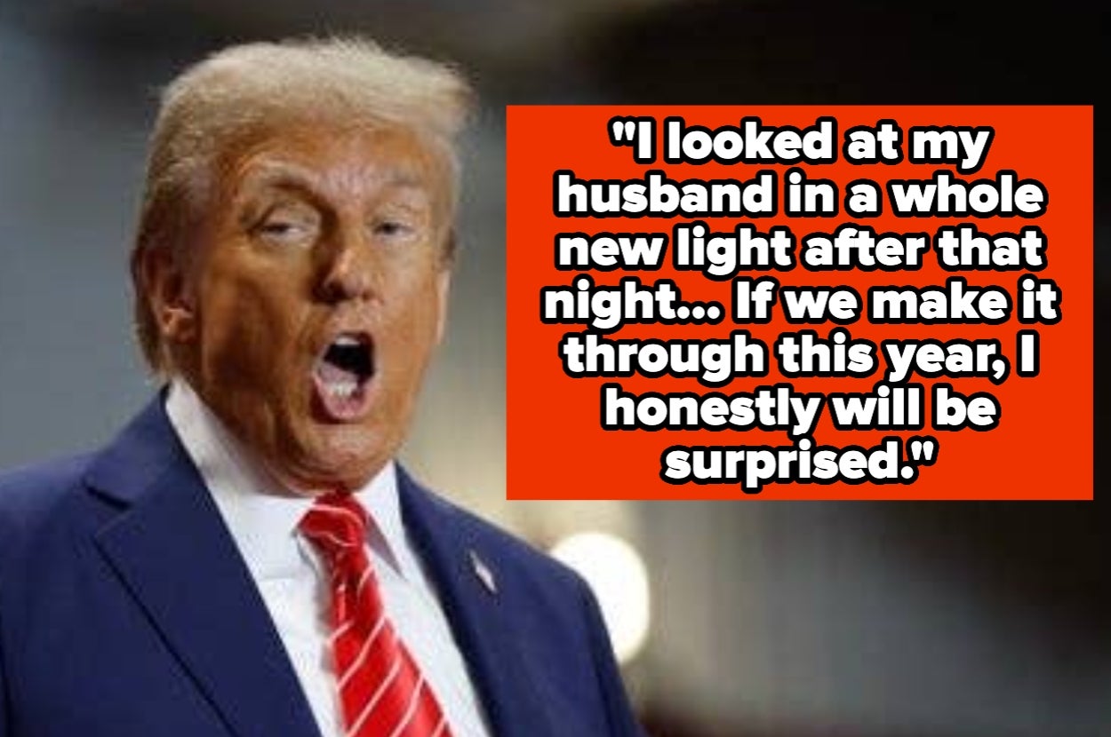 A person with an open mouth expression is next to a quote expressing surprised feelings about a spouse and uncertainty about their relationship