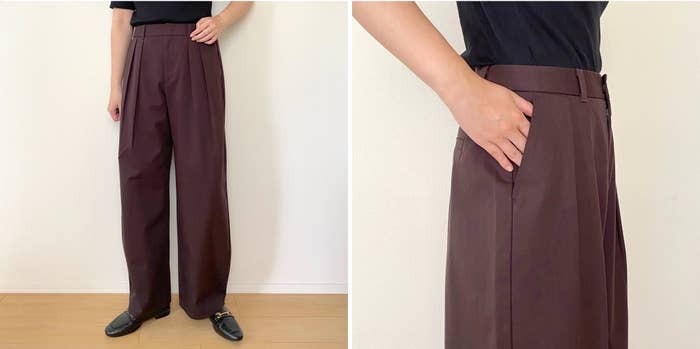 GUの「チノバレルレッグタックパンツ」