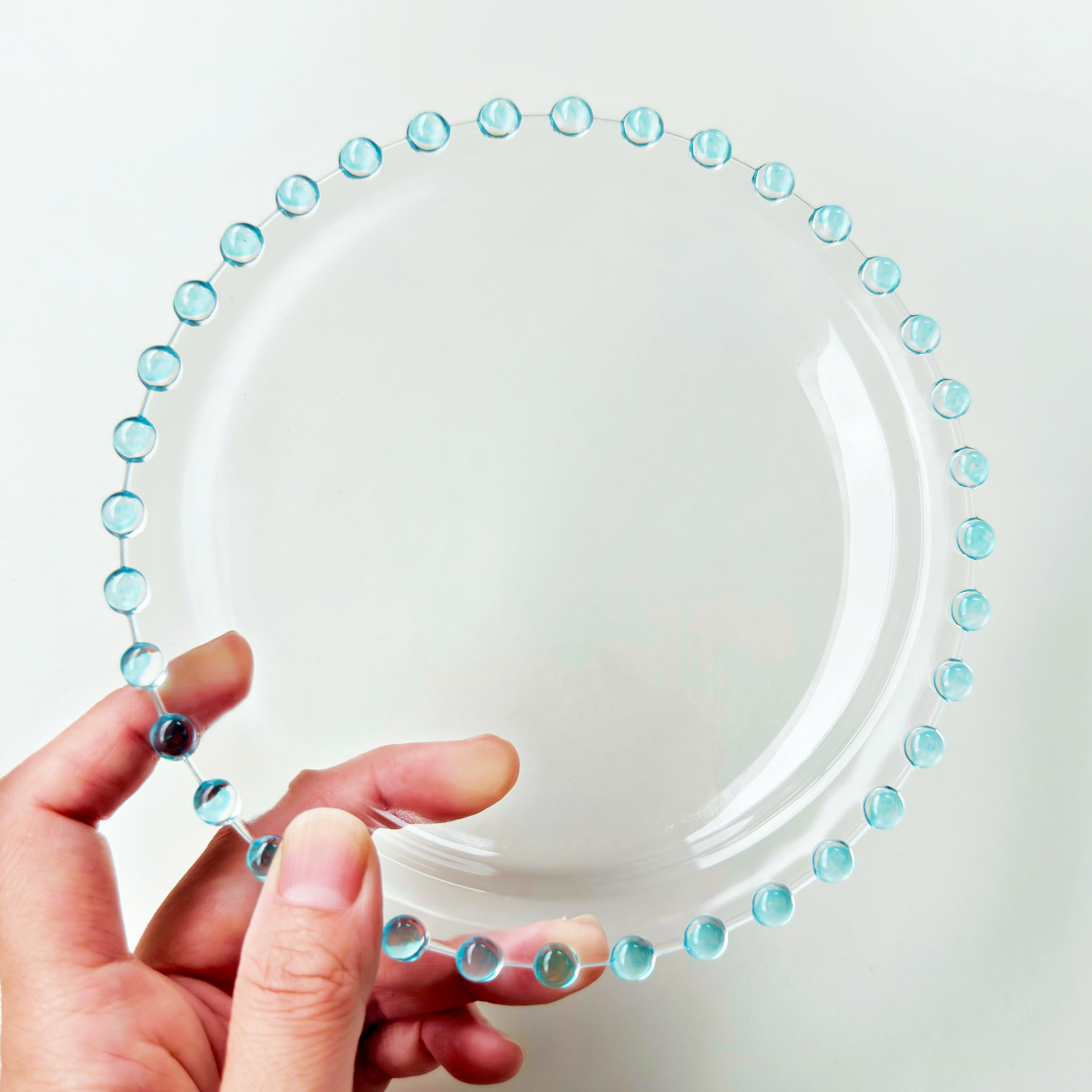 3COINS「ガラスドットプレート:14cm」
