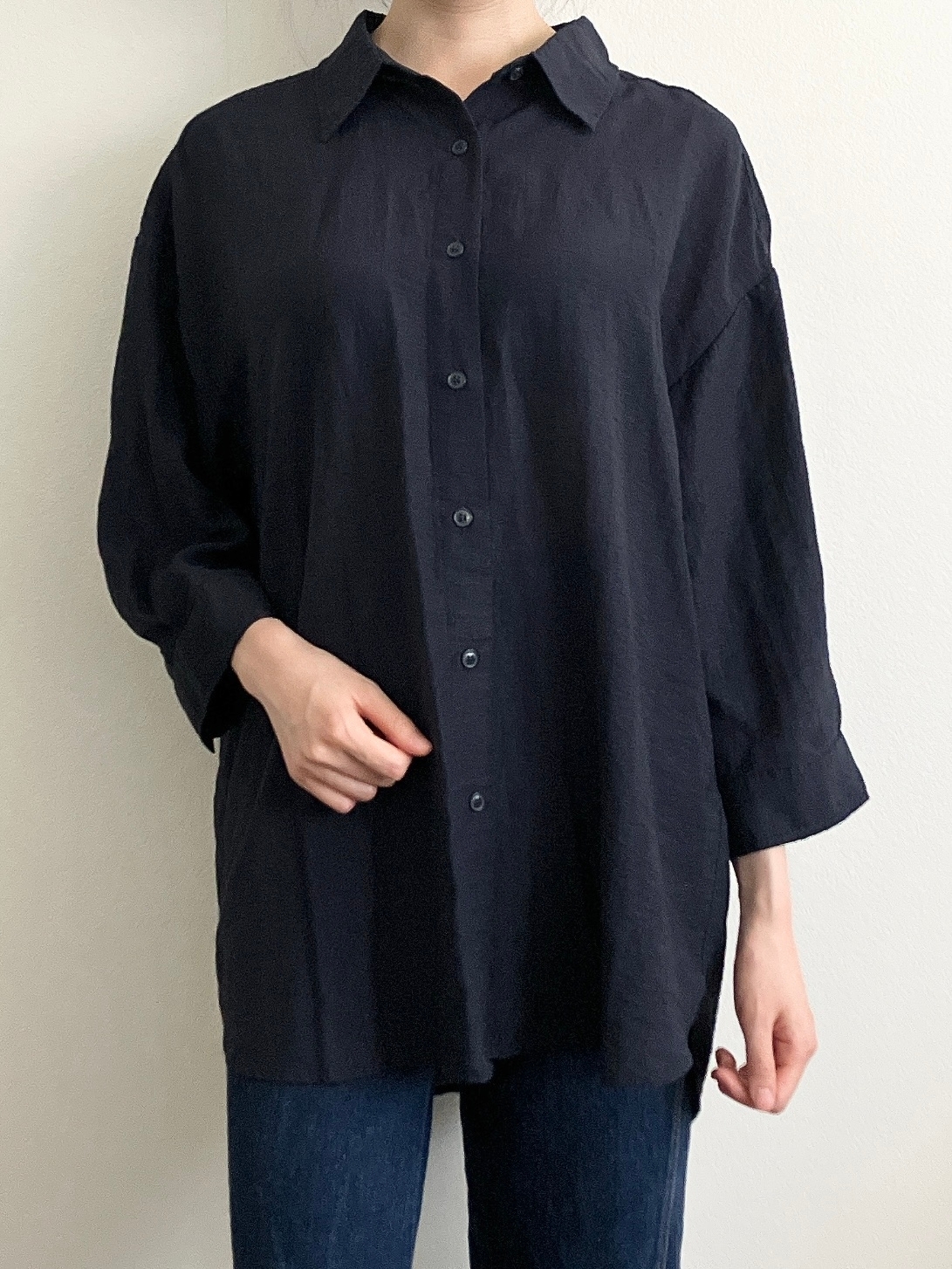 ハニーズ「7分袖ゆるシャツ」