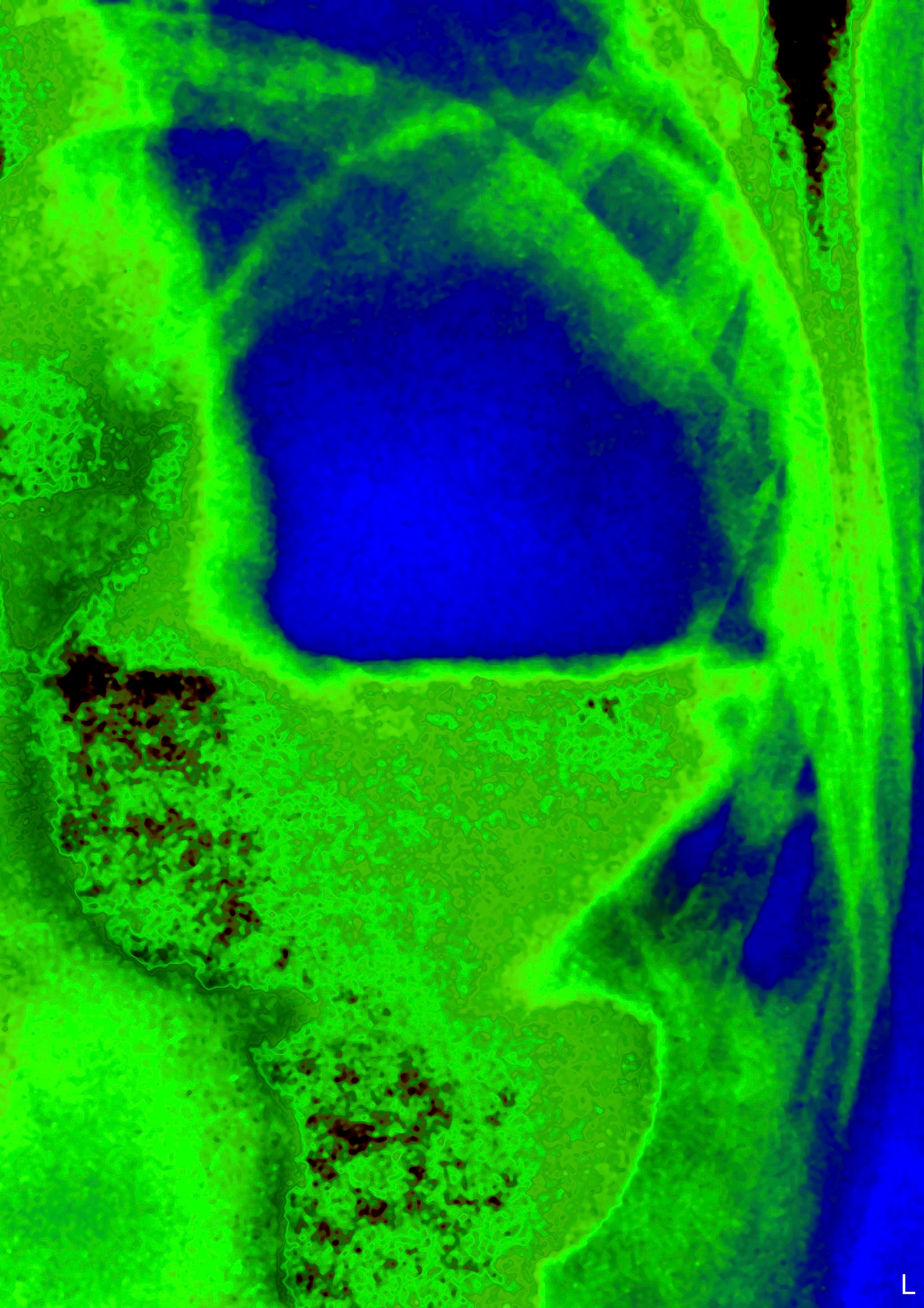 Abstrakt kunst med virvlende former og mønstre i livlige kontrasterende farger