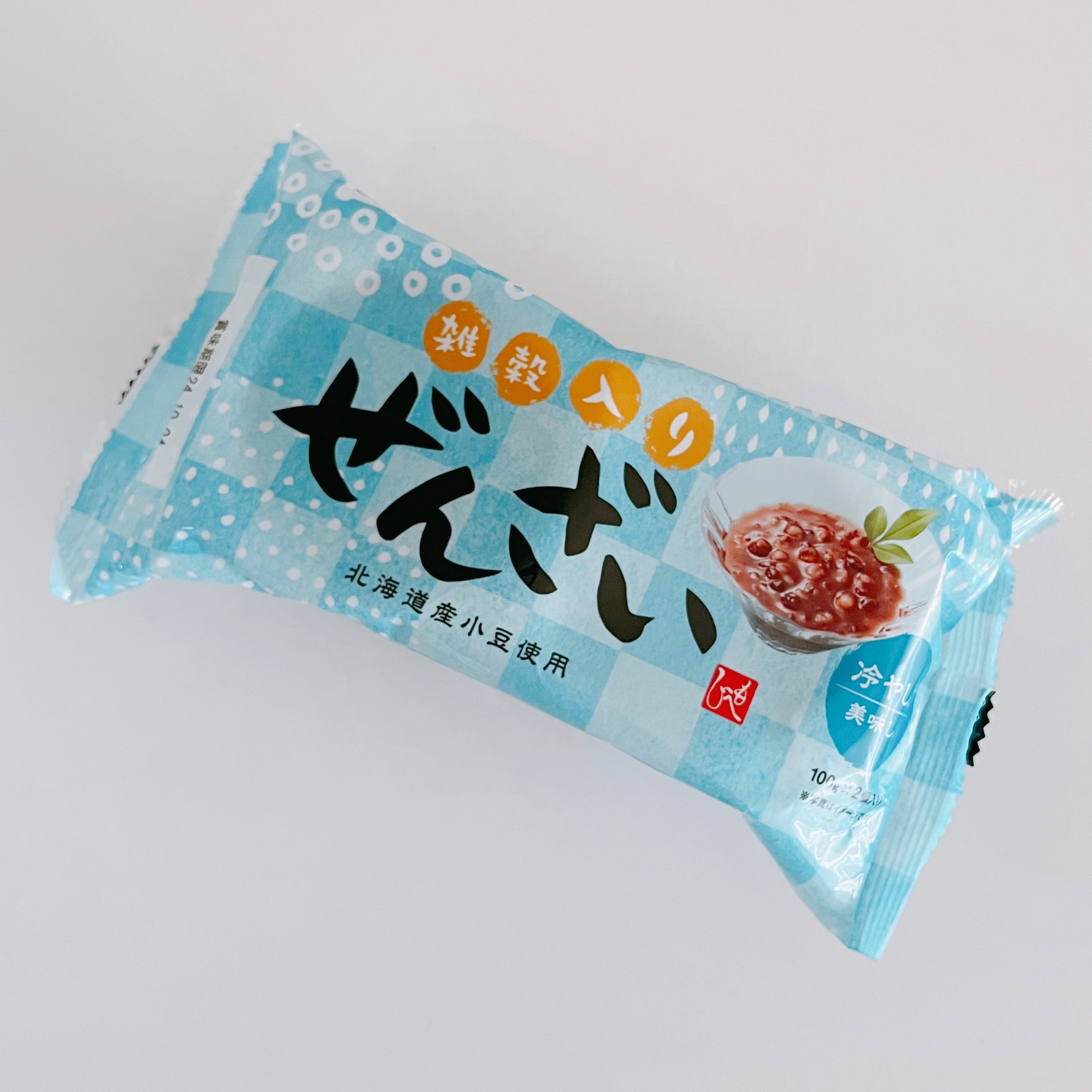 北海道産小豆を使用した冷たいスイーツ「ぜんざい」のパッケージ。