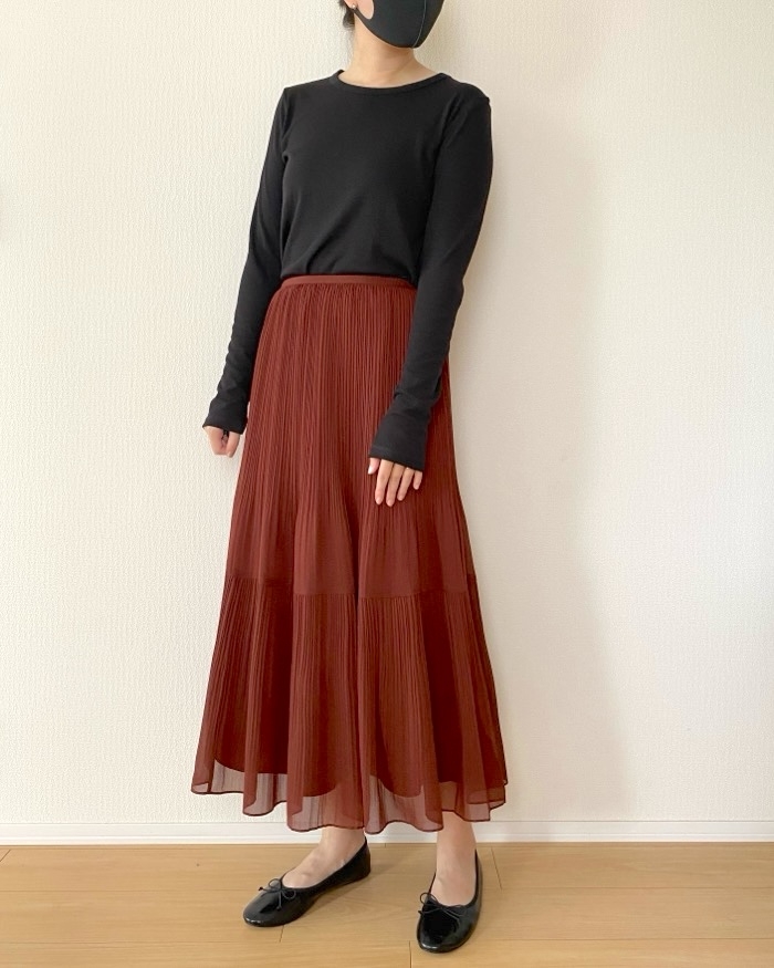 ユニクロ「シフォンティアードスカート」
