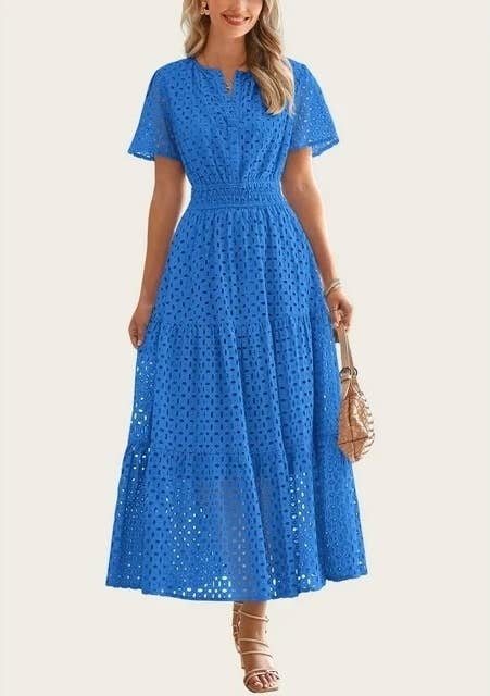 green plus size formal dresses Berylove Women Maxi Mother Dress Plus Size Dark Green A Line V Neck Wedding Party Guest Dress with Half Sleeves, Dark Green / 3XL main image 1