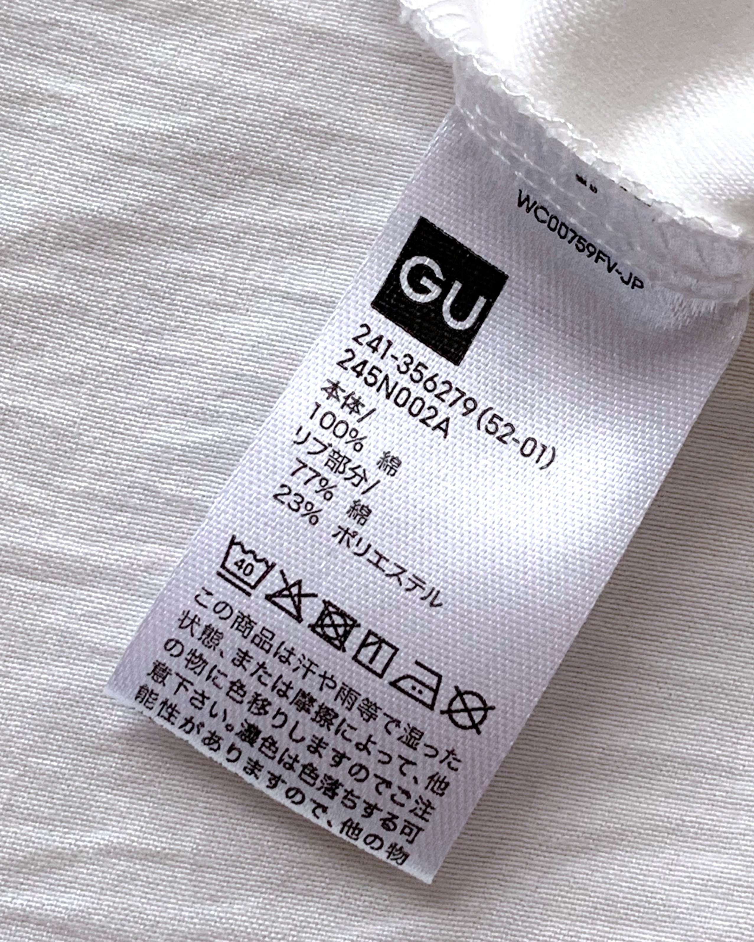 GU「コットンスムースVネックT+EC」