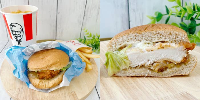 ケンタッキーの「ねぎ塩レモンチキンフィレバーガーセット」