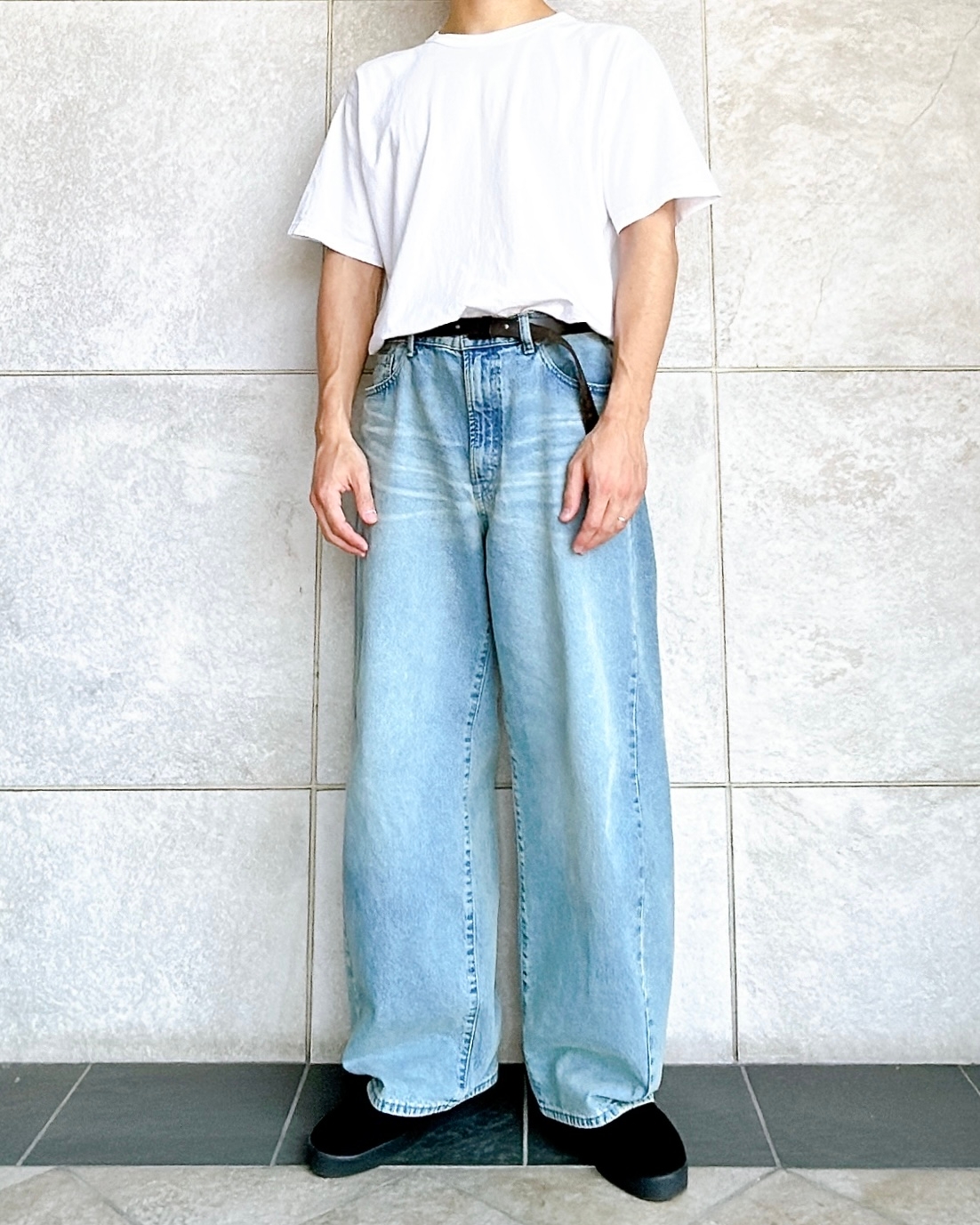 GUの「バレルレッグジーンズ(丈標準71.0~75.0cm)」
