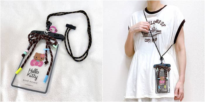 ROPÉ PICNIC(ロペピクニック)「【ROPE' PICNIC×ハローキティ コラボ】日焼けハローキティ 防水スマホショルダーケース」