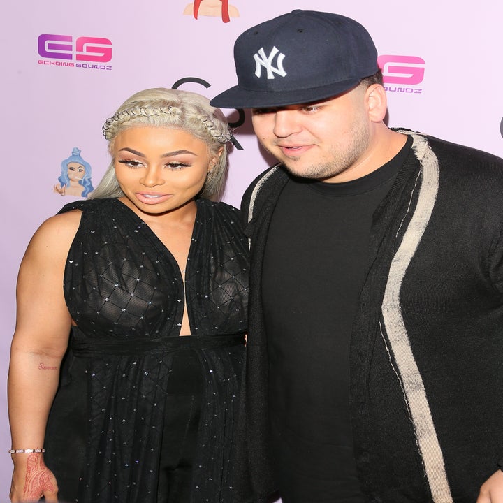 Blac Chyna and Rob Kardashian at an event